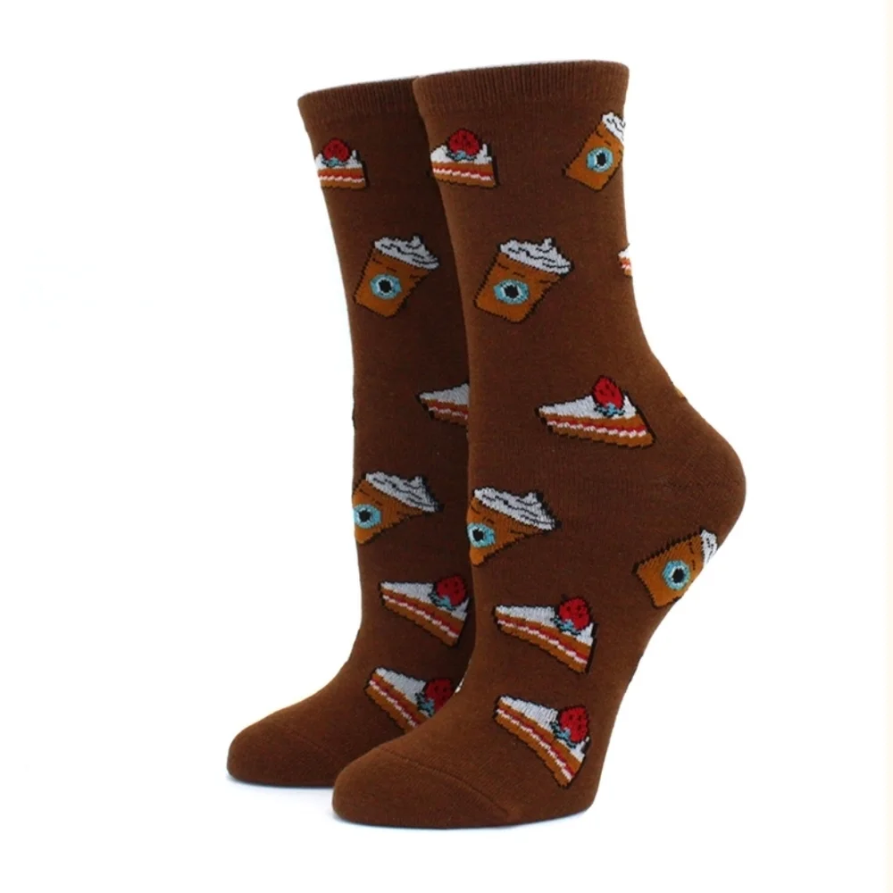 Brown Patterned Women's Socks